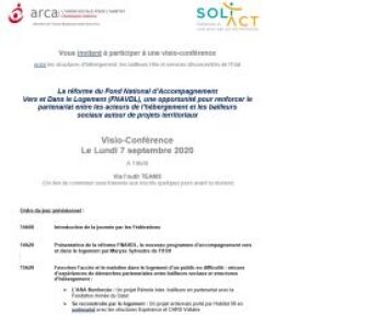 Visio-conférence 7 septembre : La réforme du FNAVDL, une opportunité